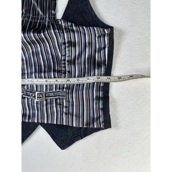Y2K Vintage WET SEAL Vest Denim Striped Buttons Sz XS - Picture 9 of 9